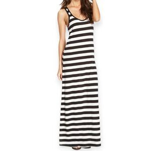 FOREVER 21 NAVY & GRAY STRIPE MAXI DRESS SZ.S EUC